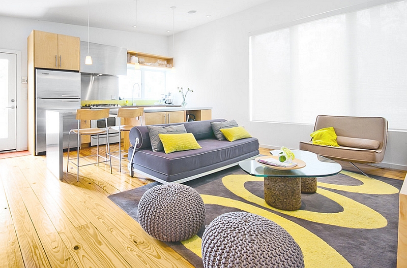 Gray and yellow living rooms: photos, ideas and inspiration
