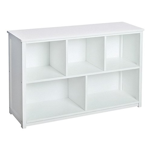 Guidecraft classic white bookcase with optional baskets |  Hayneedle NDVTWZC