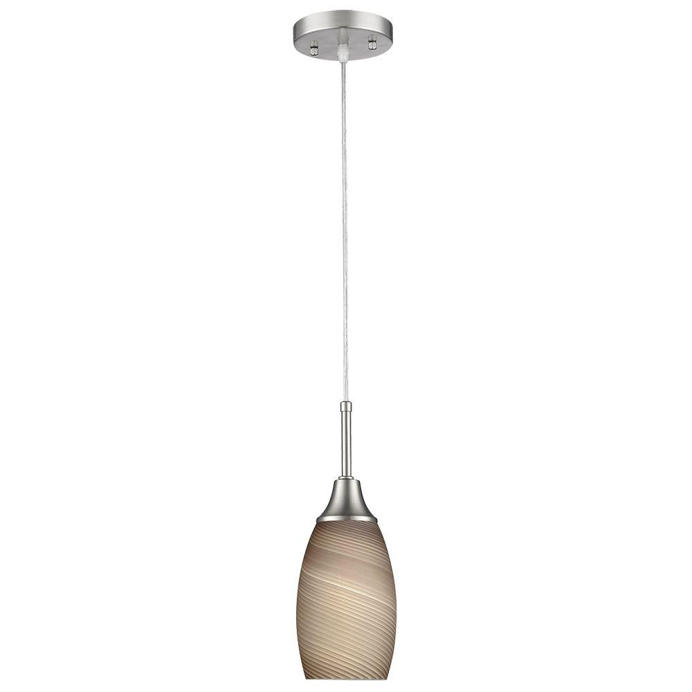 Pendant lights Beldi Peak Collection 1-flame nickel pendant light with brown glass VUFNQNE