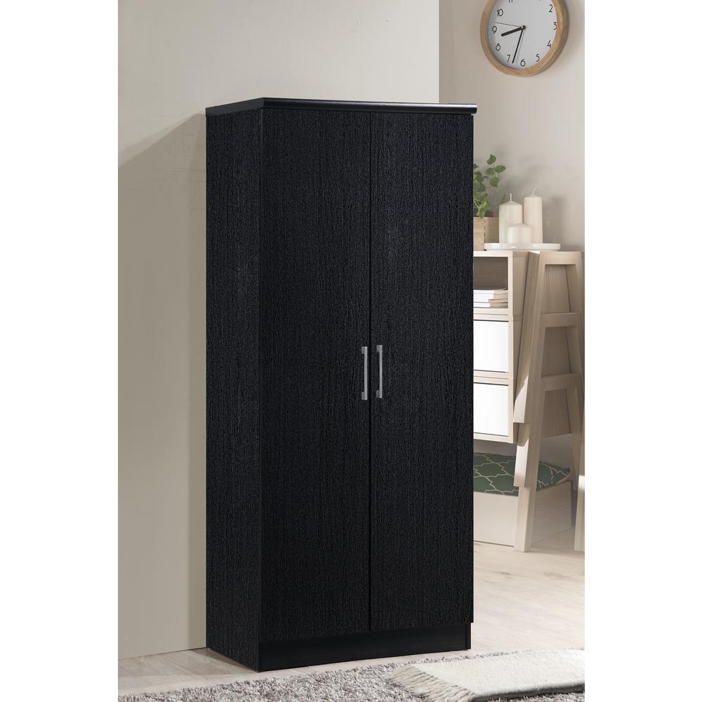 hodedah 2-door black cabinet with shelves FWMRJEY