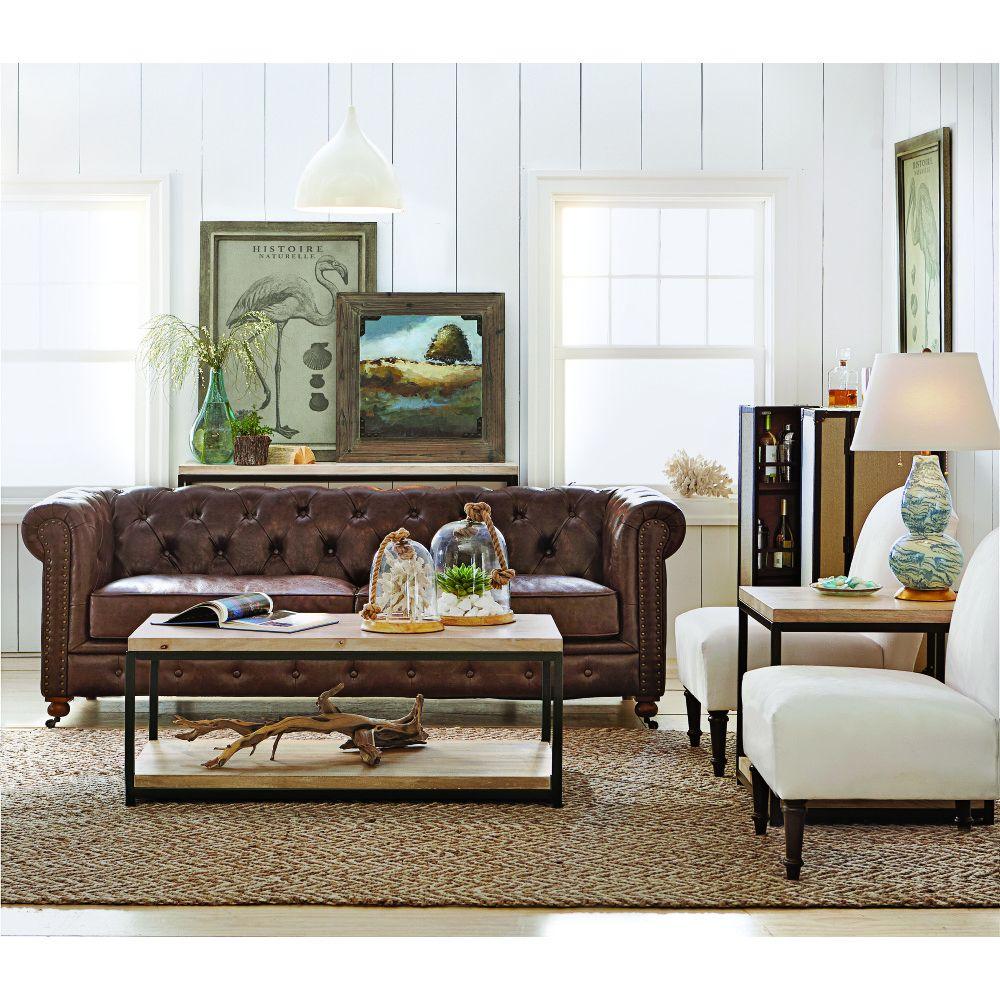Home Decorators Collection Gordon brown leather sofa LPXKDHW