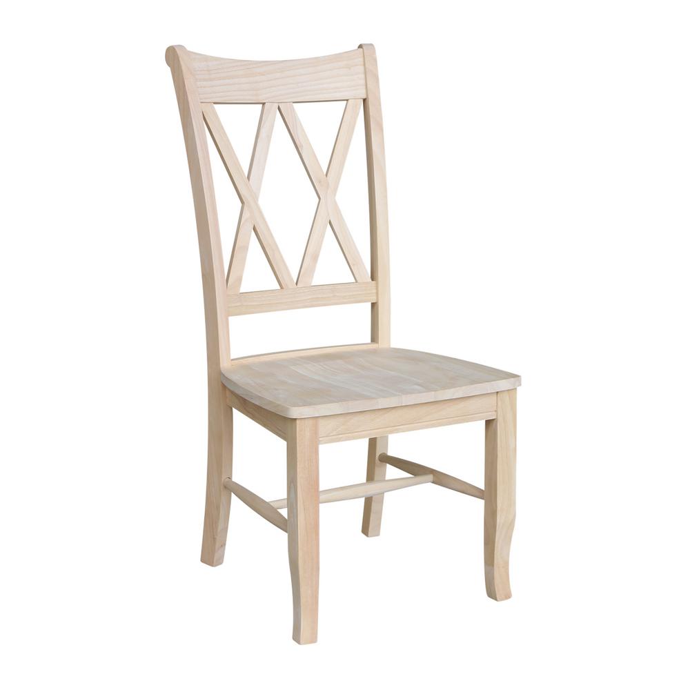 international Concepts dining chair with double backrest made of untreated wood (set of 2) RAKGWII