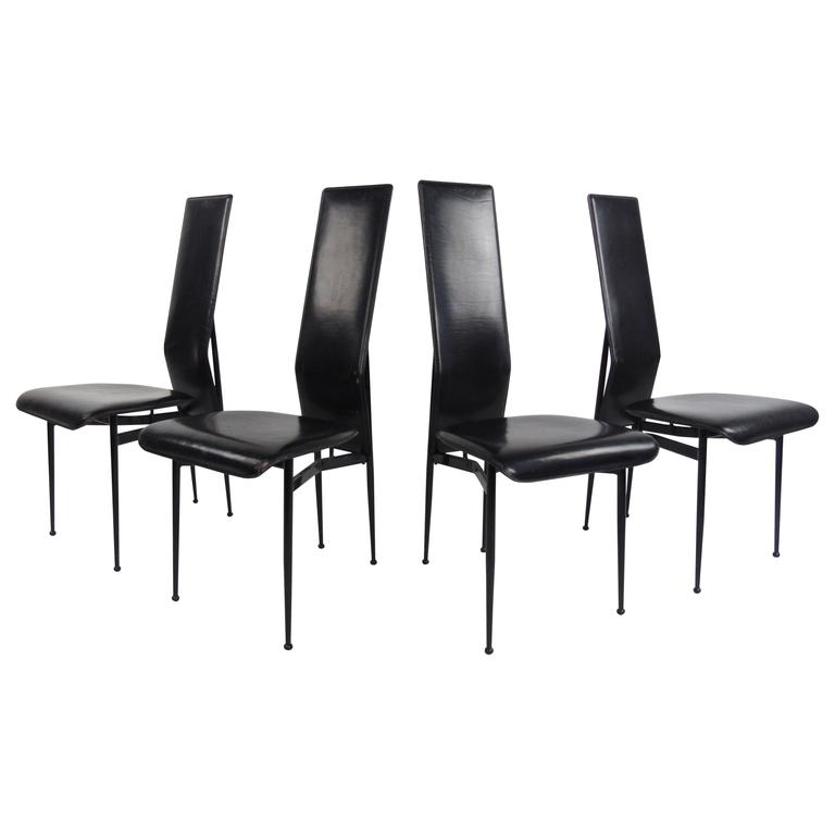 italian leather dining chairs modern italian modern leather dining chairs by fasem for sale AXCMAXM