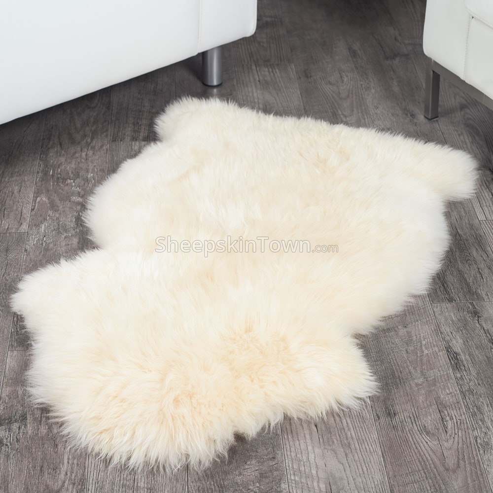 ivory white sheepskin rug (2x3.5 ft) PTBGIAQ