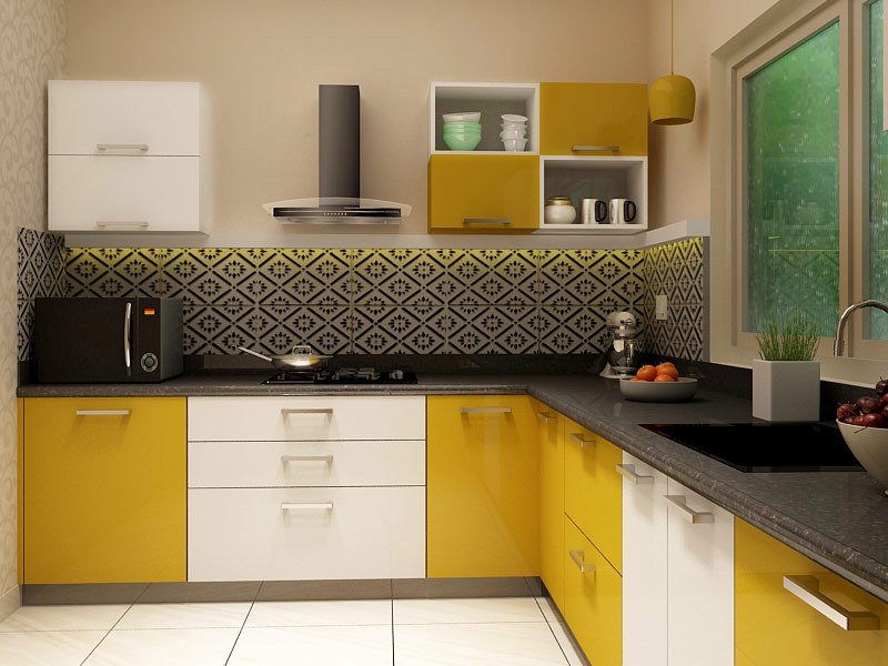 Kelly L-shaped modular kitchen designs ZLBNJDC