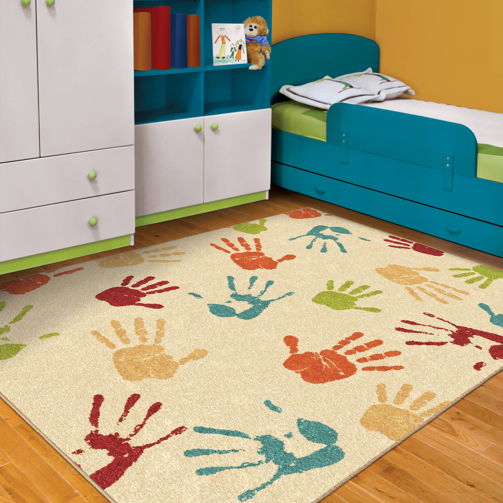 Children's rugs orian handprints fun kidsu0027 carpet - walmart.com PKEIQHN