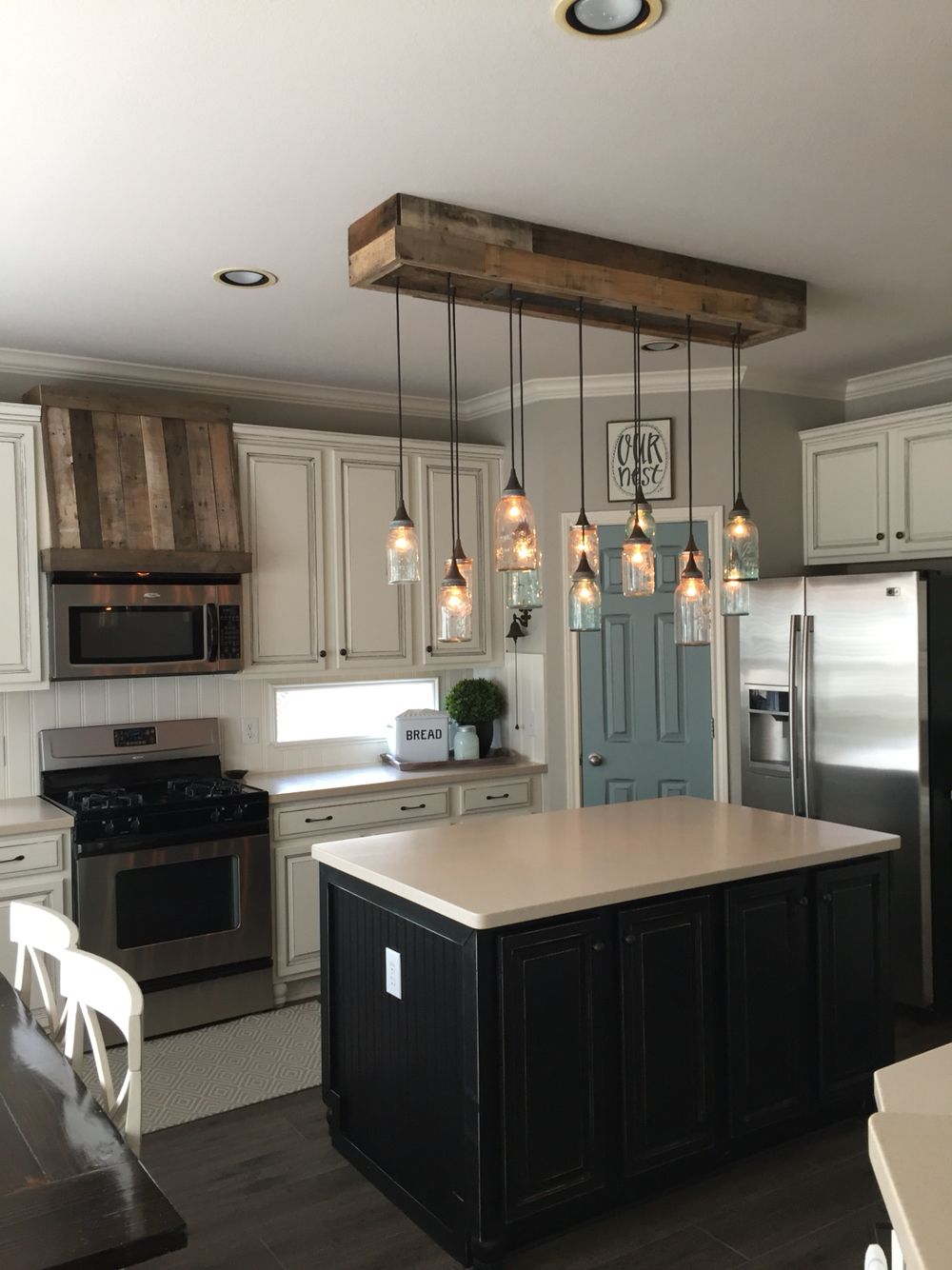 Kitchen lighting Hello everyone!  updated pictures @ourfauxfarmhouse on ig.  come follow!  Many Thanks!  {Holly} HWVGALJ