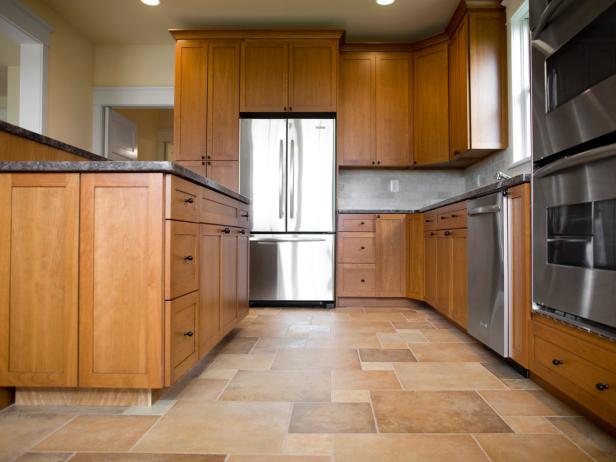 Kitchen tile floor spacious kitchen with wood and tiles LBRDLTG