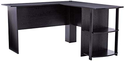 Ameriwood Home Dakota L-Desk L-Desk with Bookcases (Black Ebony) CKDQWXW