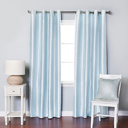 light blue curtains amazon.com: luxury discounts 2 pieces plain light blue rayon eyelet windows WPASEAO
