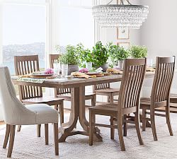 Dining table made of linden, gray ... WBRYFCU