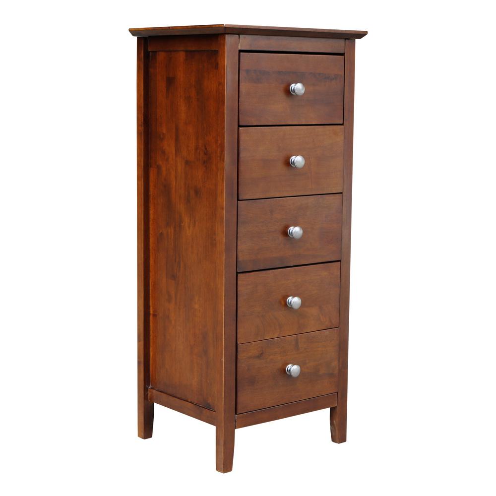Lingerie Chest International Concepts Brooklyn Espresso Lingerie Chest with 5 drawers MYZUKML