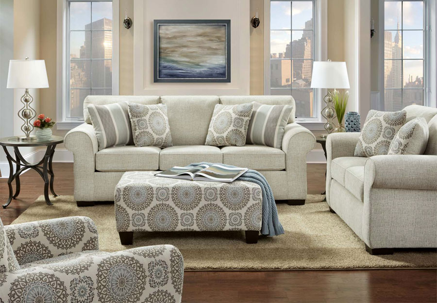 Living room furniture affordable furniture Queen Sleeper and Loveseat Charisma Linen with Brionne Twilight NFITKYO