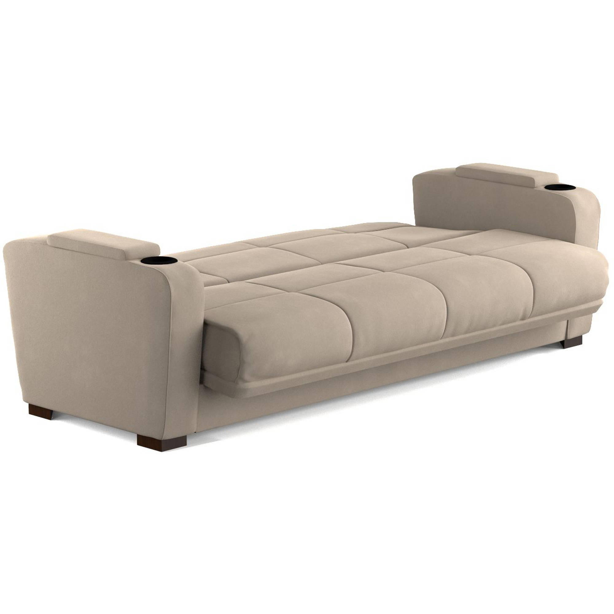 Mainstays Tyler Futon with Storage Sofa Bed, Multiple Colors - ZZJFNYQ