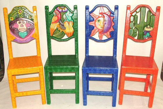 mexican furniture carved painted chairs tables restaurant furniture home NSEPVJA
