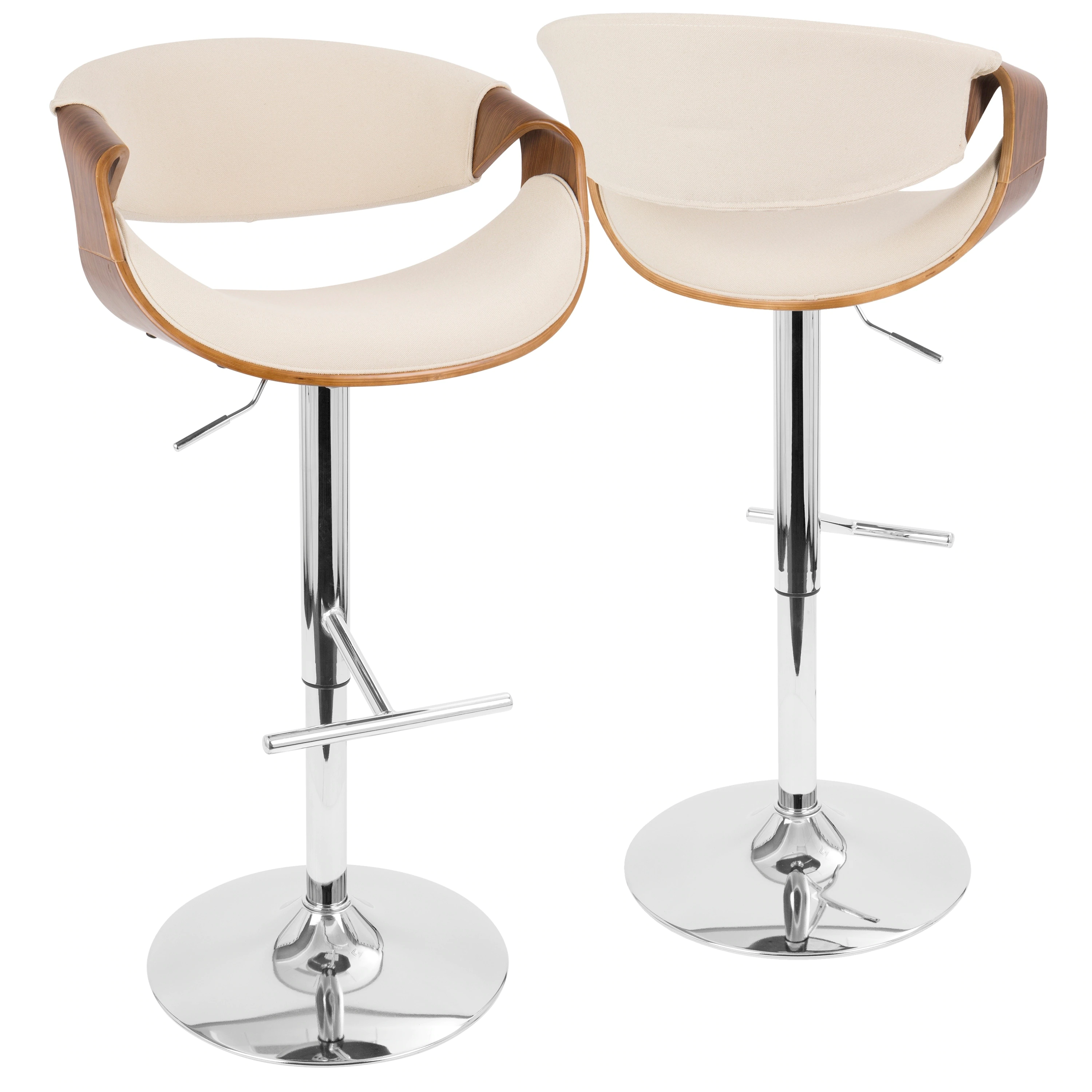 modern adjustable bar stool Curvo Mid-Century modern adjustable bar stool made of walnut wood DYXOMJP