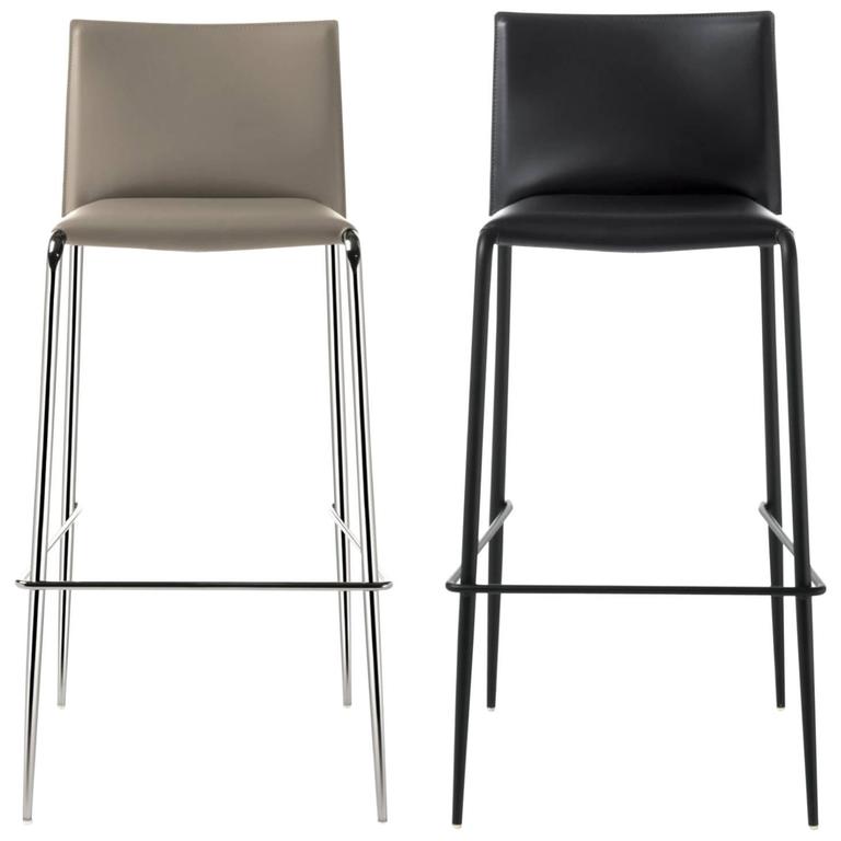 modern bar stool italian modern bar stool made of leather, made in italy, new 30 OZLVOGV