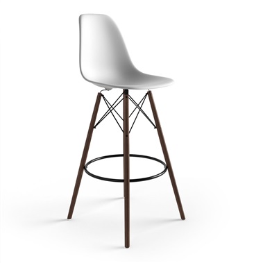 modern bar stool molded plastic bar stool with wooden legs XWSGJTM