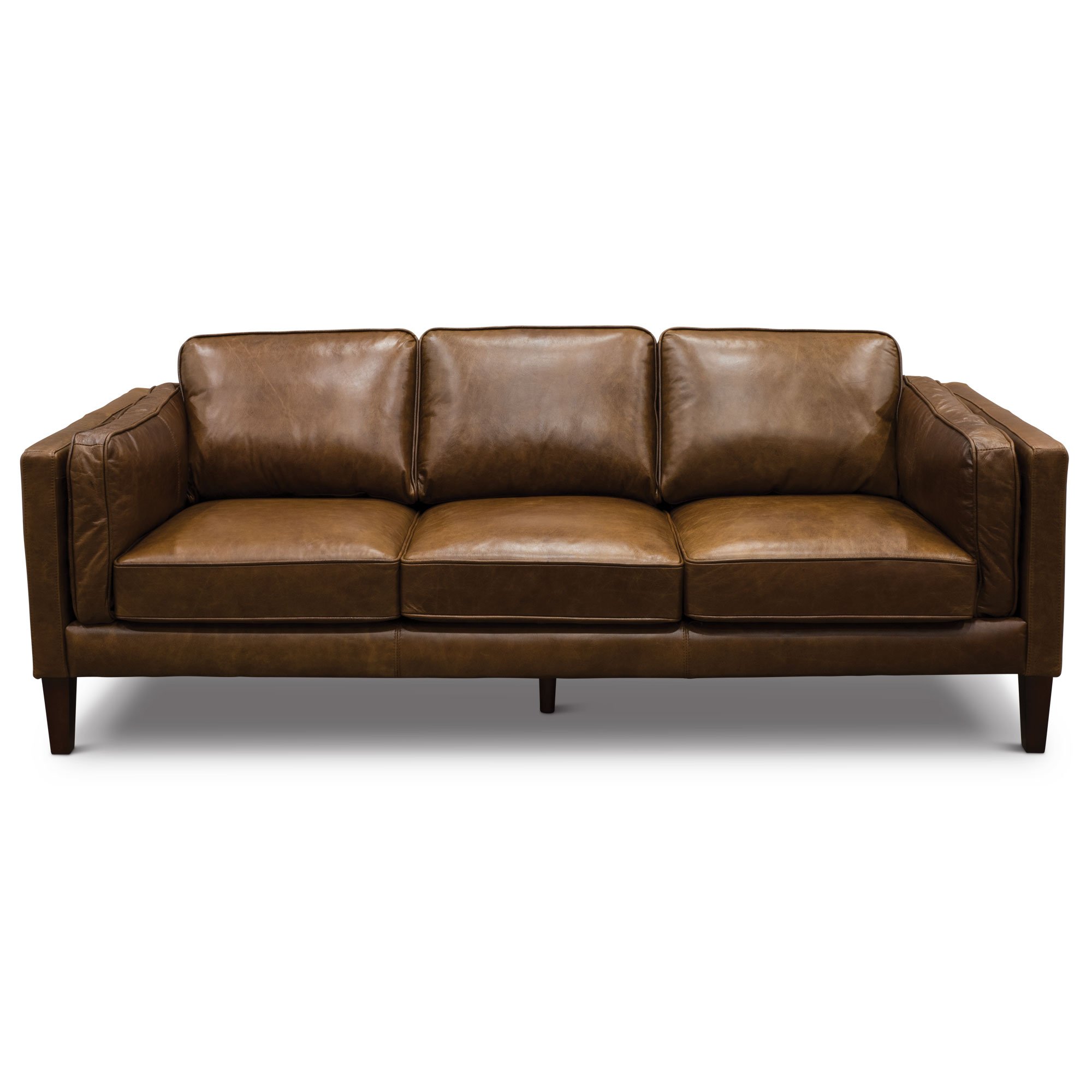 modern classic cocoa brown leather sofa - Brompton |  rc willey furniture IFIDNNP