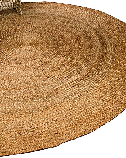 naturalarearugs elsinore round jute carpet, 100% natural jute, hand-woven by IZUEADT