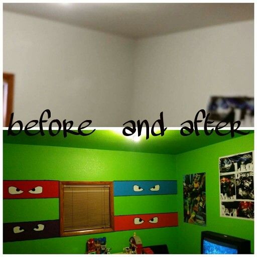 Matt's painting skills |  Ninja Turtle bedroom, Turtle bedroom.