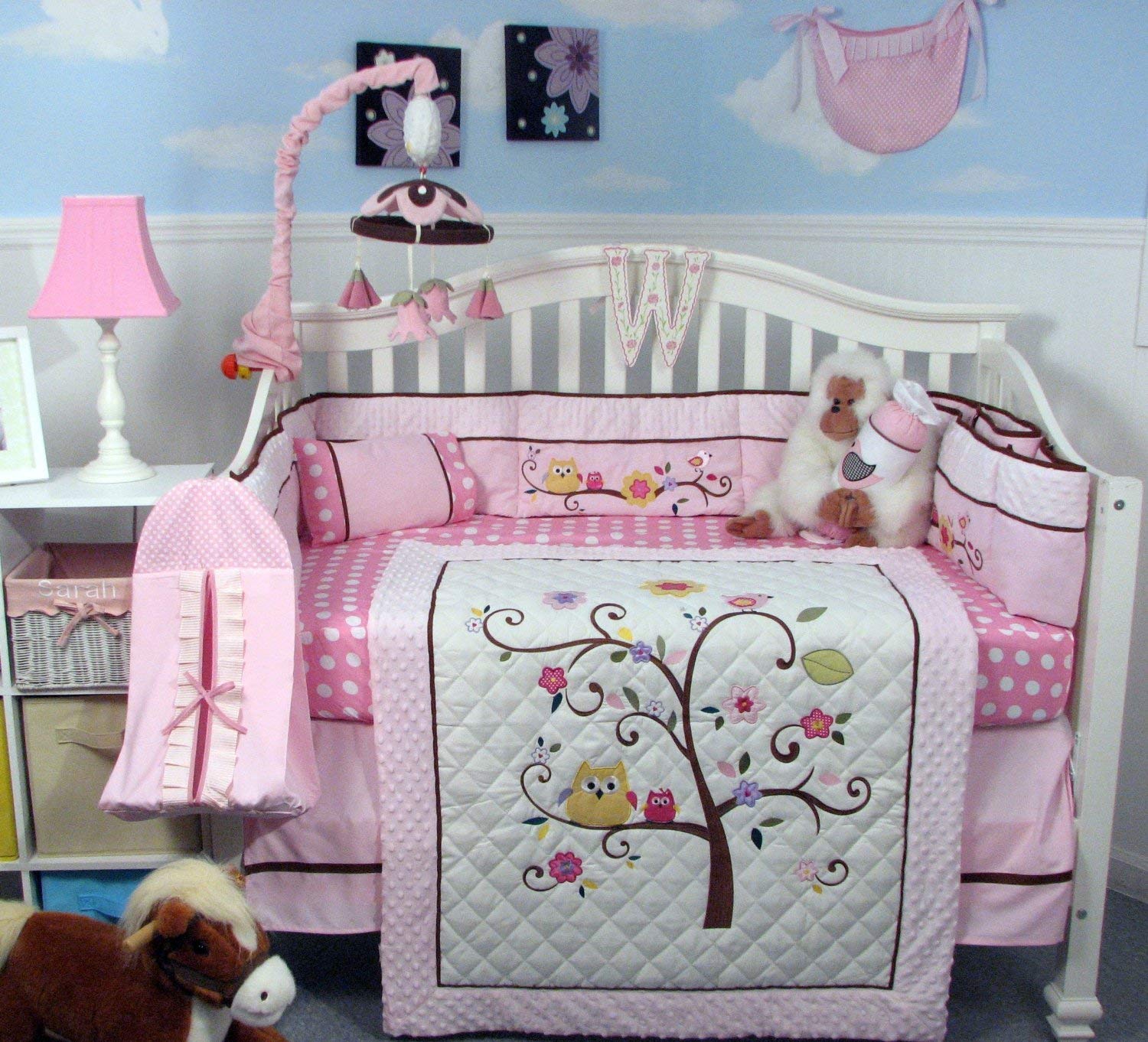 Children's bedding sets amazon.com: Soho Cherry Blossom Crib children's bedding set including diaper NIDZBLG