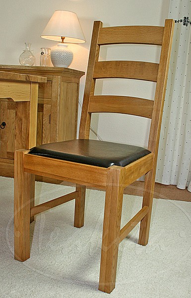 Dining room chairs made of oak ... oxford Dining room chair made of solid oak and leather with ladder back oxford-chair-01 MIWRXFL