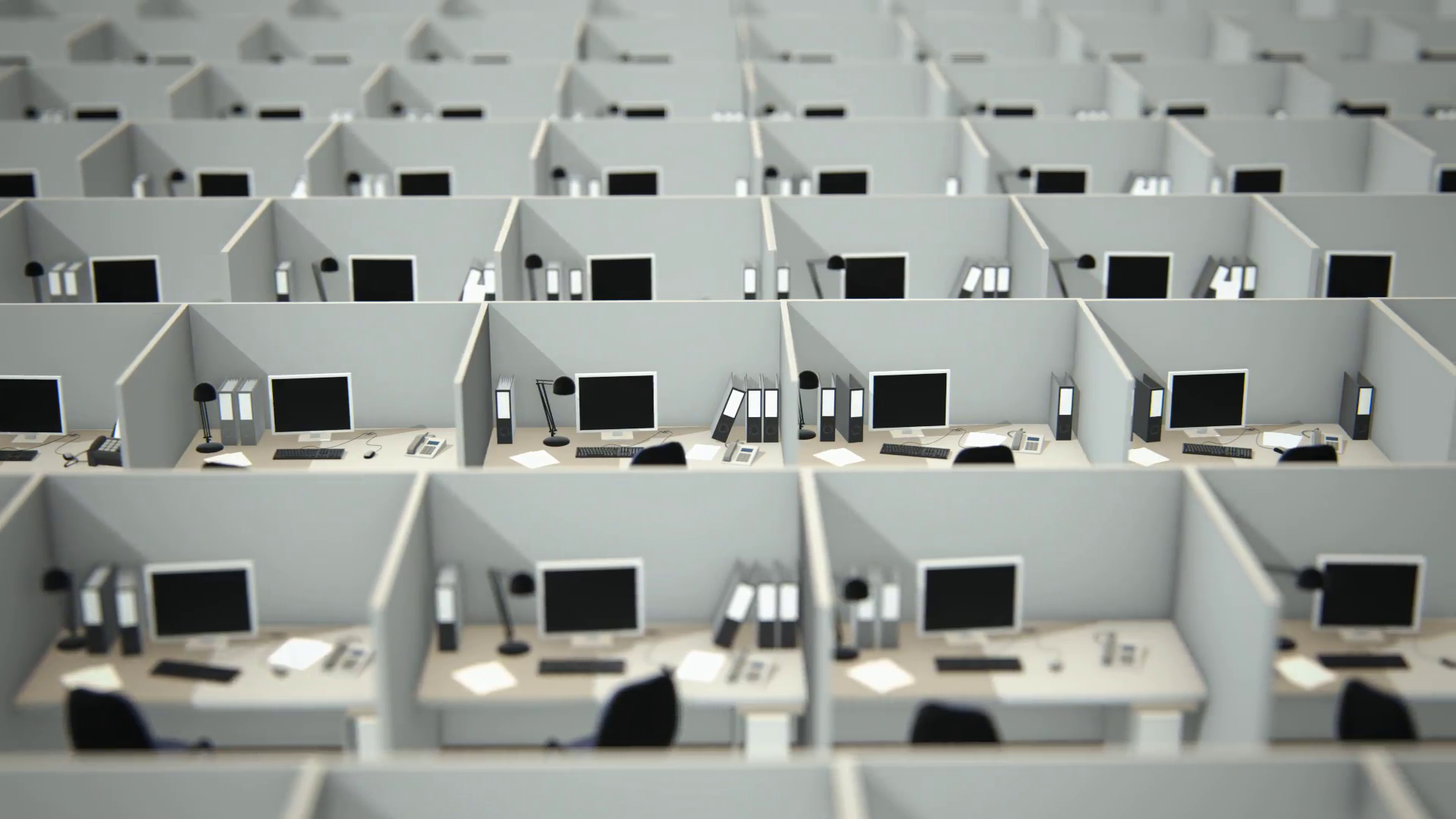 Office cubicles cubicles in empty office motion background - video blocks BOAOLPJ