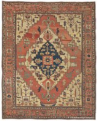 oriental carpets left picture: Persian carpet made of silk tabris with a predominantly curved pattern.  EJDOKAN