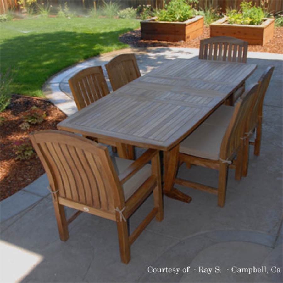 Garden furniture made of teak for the outside terrace - agean table & zaire chair WMKJCQI