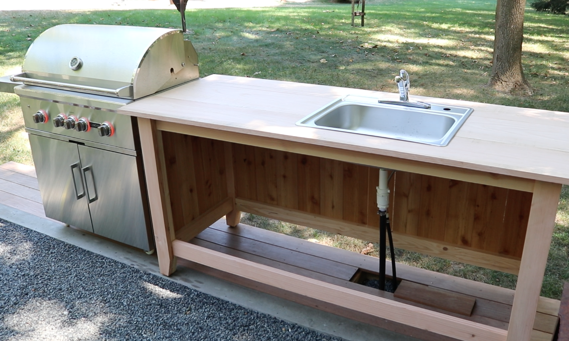 Outdoor Kitchen Cabinets Build An Outdoor Kitchen Cabinet & Countertop With Sink VGQNFAW