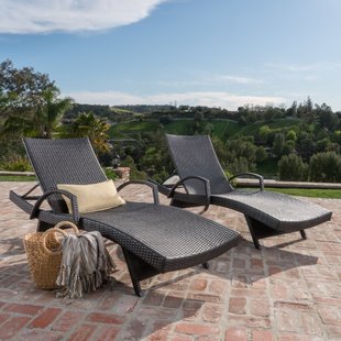 Outdoor lounge chair Peyton adjustable wicker chaise longue (set of 2) VGYQIKJ