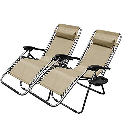 Outdoor deck chairs Xtremepowerus weightlessness chair adjustable deck chair pool terrace outdoor lounge KBFCODP
