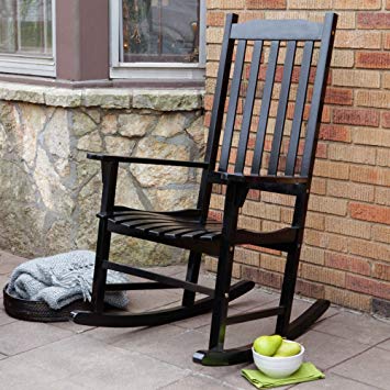 Outdoor rocking chairs amazon.com: Garden Treasures Outdoor rocking chair made of pine wood, black: Garden FLZBOOU