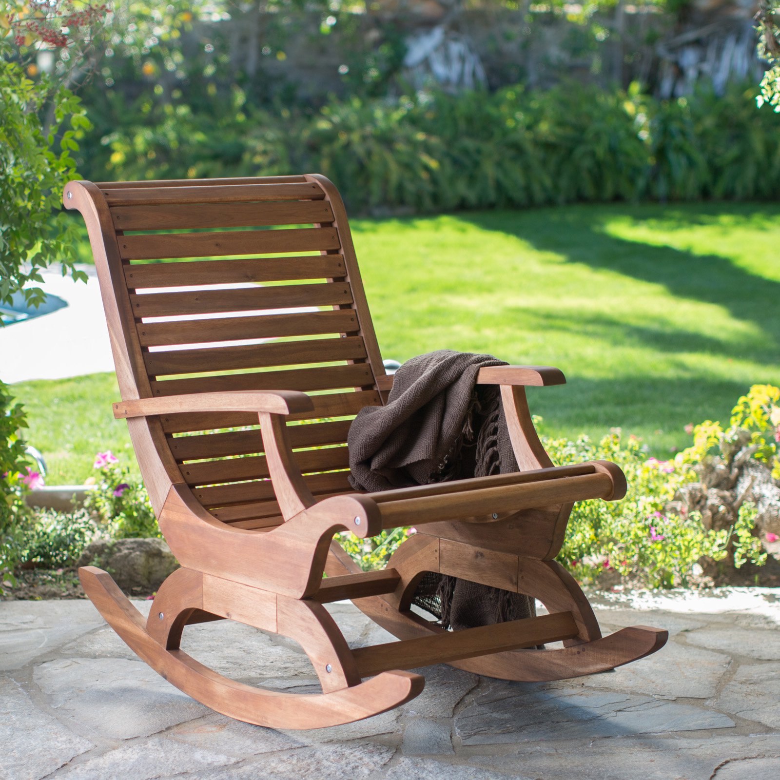 Outdoor rocking chairs Belham Living Avondale Oversized outdoor rocking chair - natural |  Hayneedle DJWSGNM