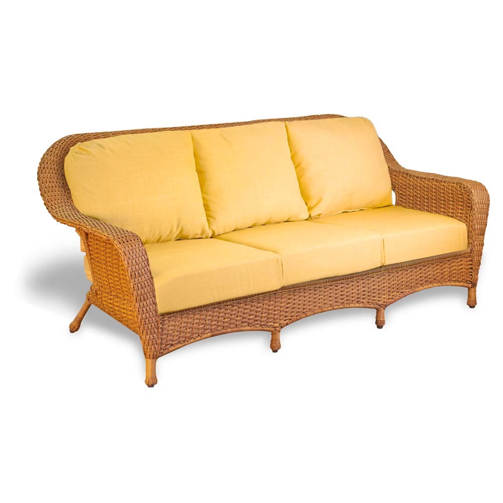 Wicker sofa for outdoors rave lemon fabric / Mojave weave OTZNGOC