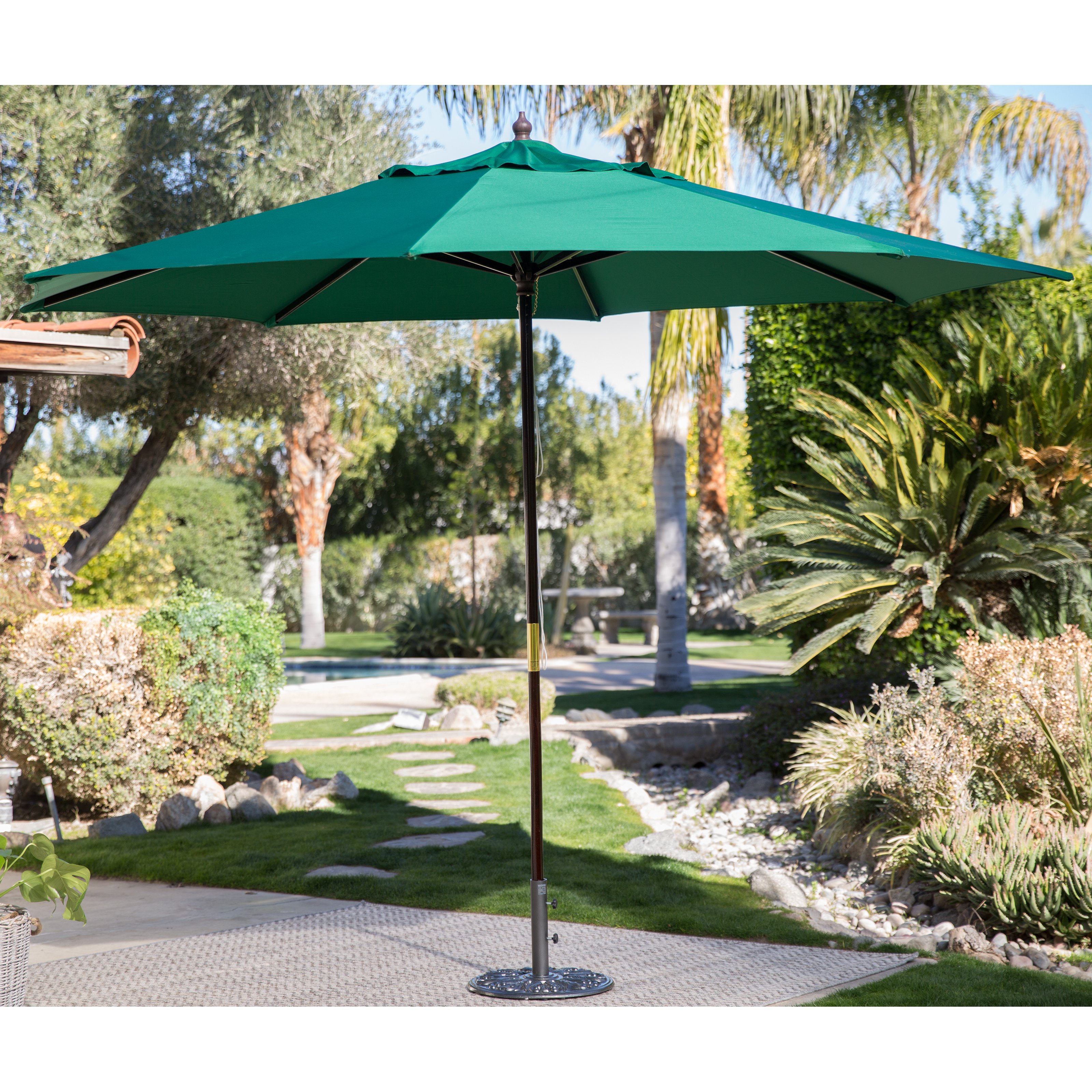 patio umbrellas steel-offset patio umbrella with removable net |  Hayneedle HXCVTZB