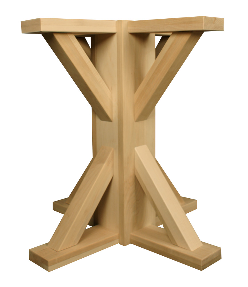 Pedestal table square base with struts RIBJDKD