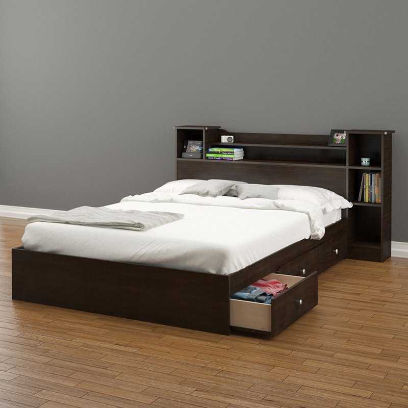 pocono bookcase bed with storage |  Hayneedle IKUAHSD