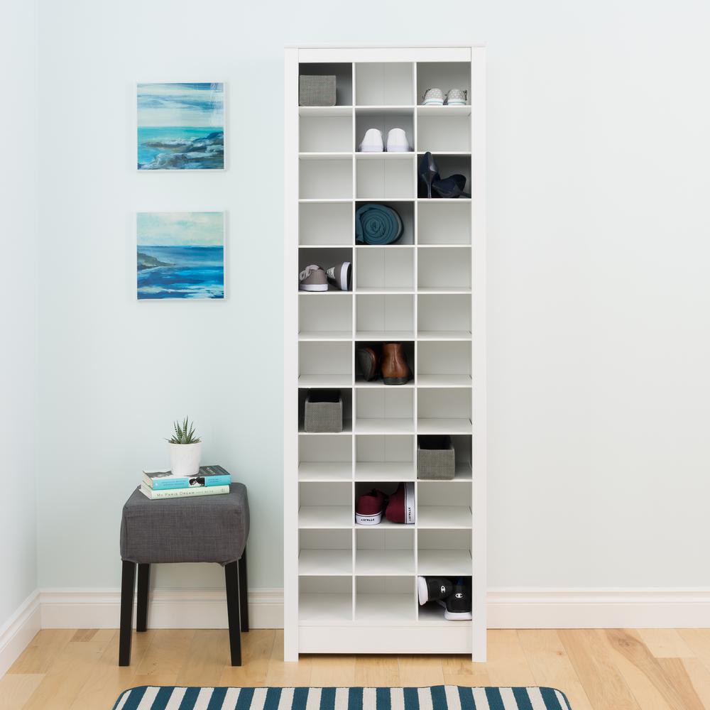 prepac white space-saving shoe cabinet BXQFPRY