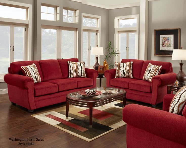 4180 Washington Samson Red Sofa and Loveseat @ www.furnitureurban.