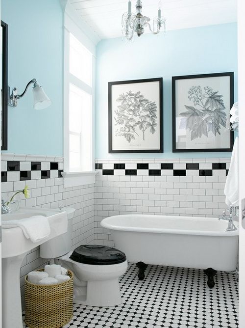 Funny retro bathroom design ideas |  Home designs |  White bathroom.
