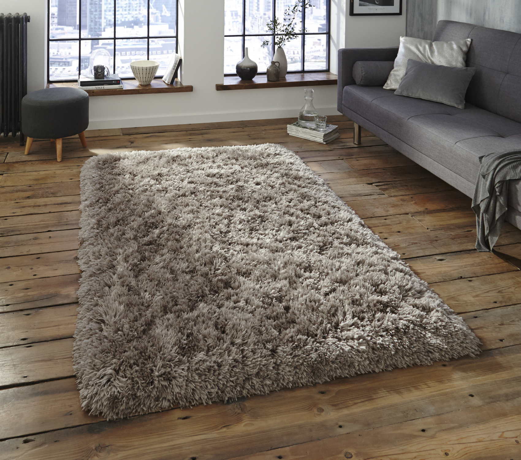 Shaggy carpets gray thick shaggy 8.5cm pile carpet luxuriously hand-tufted 100% acrylic polar BWZZSSI