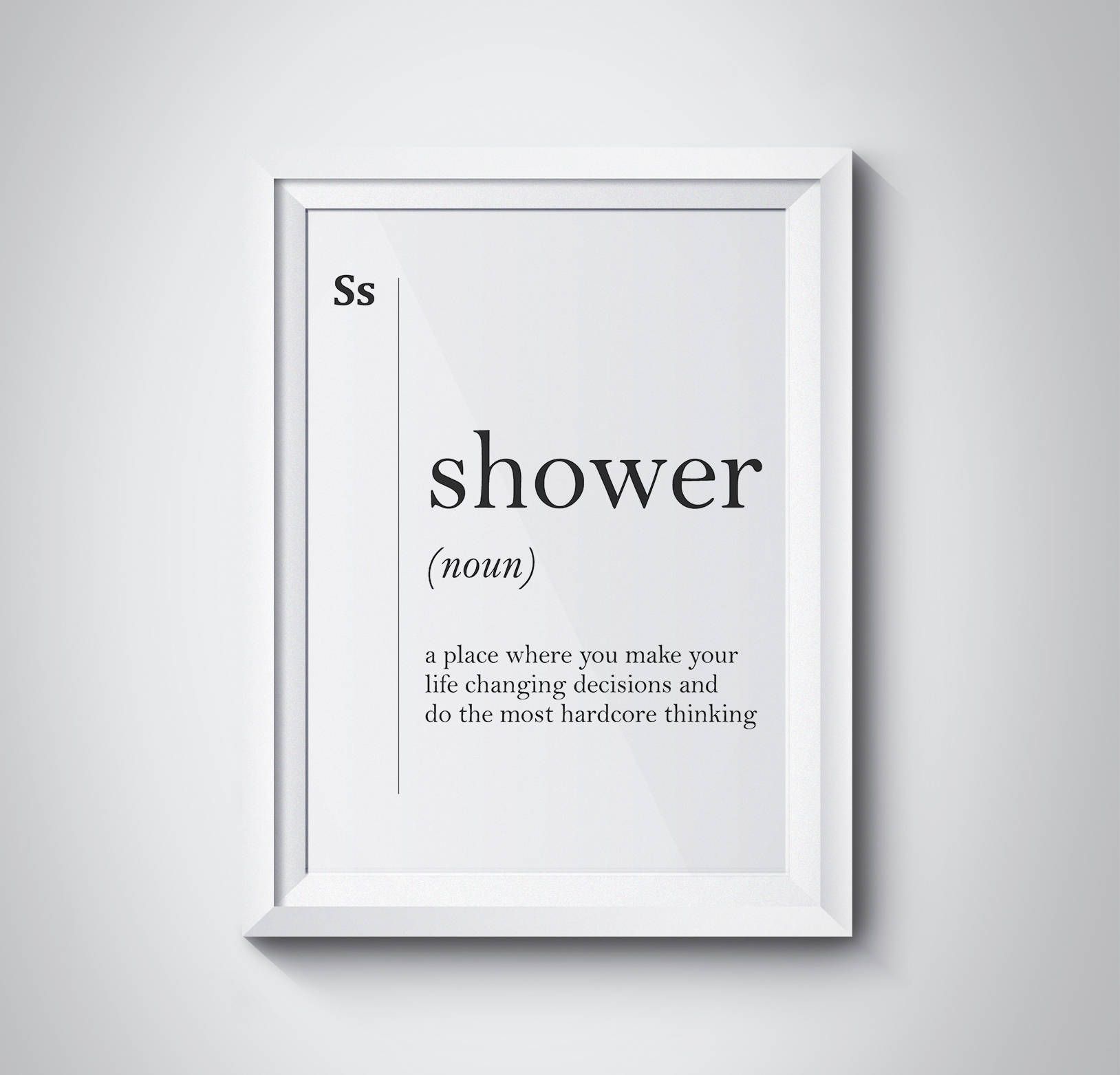 Shower definition, definition print, printable art, bathroom wall art, funny bathroom LNJRGFF