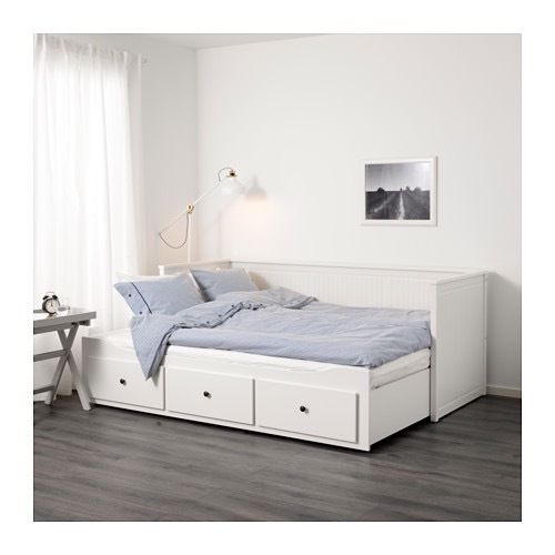 Single beds Ikea Hemnes daybed with storage space under the bed and pull-out bed 2 single beds regarding LEJSCEN