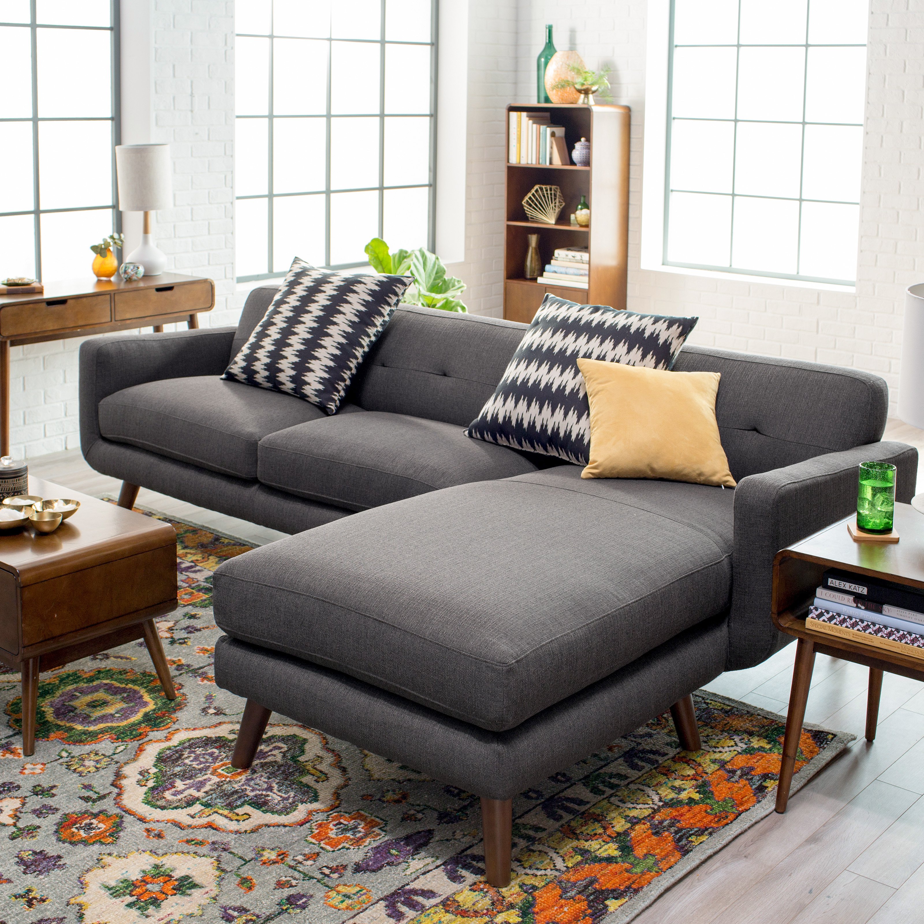 Belham Living Carter sofa section 2-part section with 2 accent cushions |  Hayneedle VBFPLIG