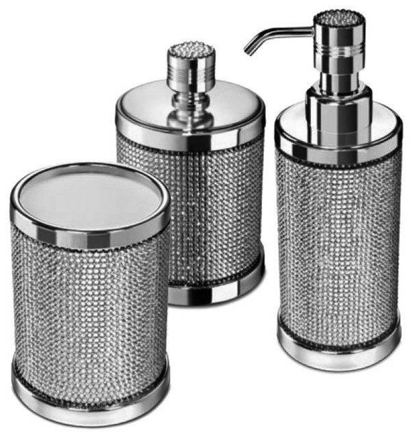 Starlight bathroom accessories set with Swarovski, 3-part ALNPCSP