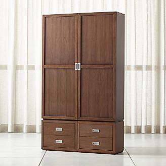 Storage cabinets aspect walnut 4-part wooden door cabinet with drawers SUZOCYO
