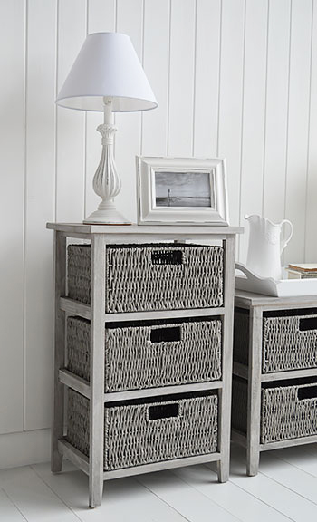 Storage furniture st ives gray storage table with 3 baskets for living room furniture RVPHSDX
