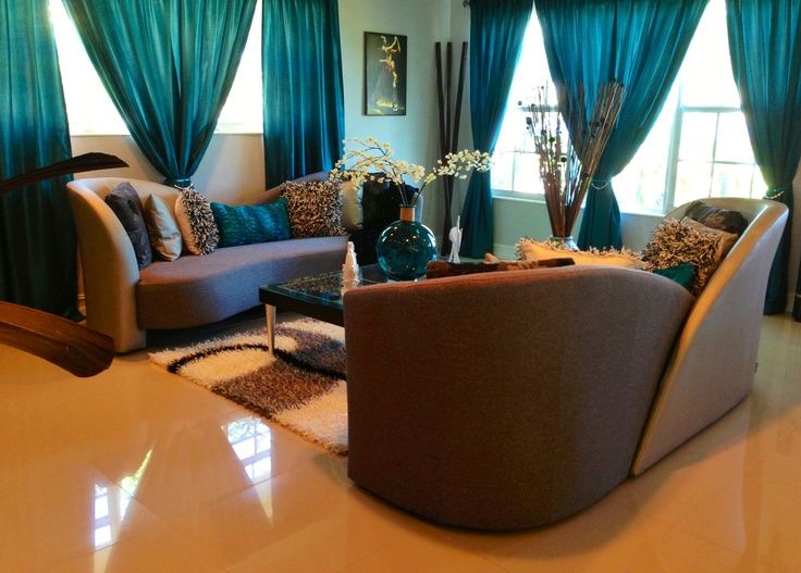 teal and brown living room - Google Search |  Living room turquoise.